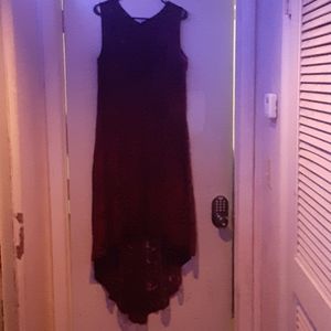 Burgundy high low dress